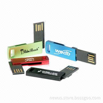 Mini Metal Promotional Swivel USB Flash Drive, with 1GB-64GB
